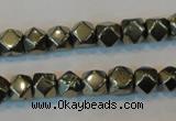 CPY78 15.5 inches 8-9mm faceted nuggets pyrite gemstone beads