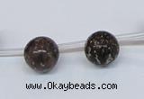 CPY780 Top drilled 10mm round pyrite gemstone beads wholesale