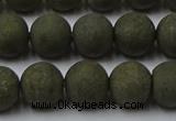 CPY815 15.5 inches 8mm round matte pyrite beads wholesale