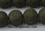 CPY819 15.5 inches 16mm round matte pyrite beads wholesale