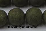 CPY821 15.5 inches 20mm round matte pyrite beads wholesale