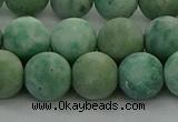 CQJ234 15.5 inches 12mm round matte Qinghai jade beads