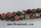 CRA100 15.5 inches 6mm faceted round rainforest agate gemstone beads