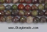 CRA160 15.5 inches 4mm faceted round rainforest agate beads