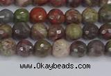 CRA161 15.5 inches 6mm faceted round rainforest agate beads