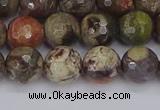 CRA162 15.5 inches 8mm faceted round rainforest agate beads