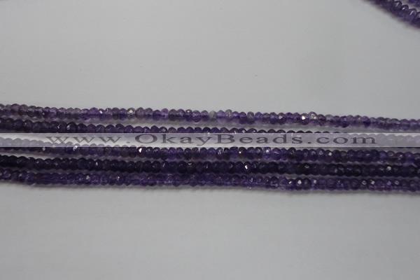 CRB101 15.5 inches 2.5*4mm faceted rondelle amethyst beads