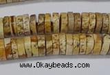 CRB1017 15.5 inches 2*6mm heishi picture jasper beads wholesale