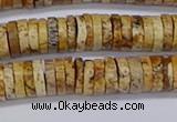 CRB1018 15.5 inches 2*7mm heishi picture jasper beads wholesale