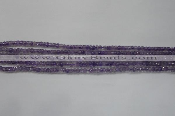 CRB102 15.5 inches 2.5*4mm faceted rondelle amethyst beads