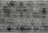 CRB105 15.5 inches 2.5*4mm faceted rondelle cloudy quartz beads