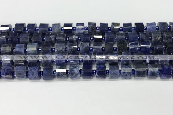 CRB1074 15.5 inches 7*9mm - 8*10mm faceted tyre sodalite beads