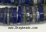 CRB1085 15.5 inches 5*20mm - 6*22mm faceted heishi lapis lazuli beads