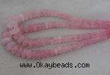 CRB1100 15.5 inches 5*8mm - 9*18mm rondelle rose quartz beads