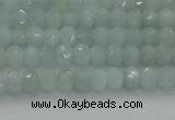 CRB1200 15.5 inches 3*4mm faceted rondelle aquamarine beads