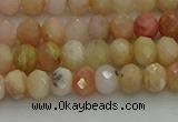 CRB1215 15.5 inches 4*6mm faceted rondelle pink opal beads