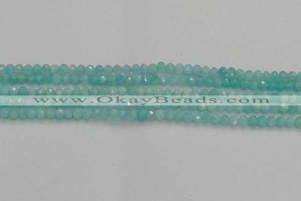 CRB1216 15.5 inches 4*6mm faceted rondelle amazonite beads