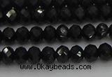 CRB1218 15.5 inches 4*6mm faceted rondelle black tourmaline beads