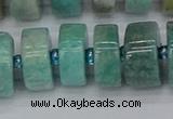 CRB1235 15.5 inches 8*16mm tyre amazonite gemstone beads