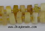 CRB1238 15.5 inches 5*8mm tyre matte yellow opal gemstone beads