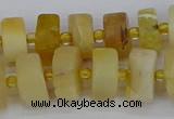 CRB1240 15.5 inches 6*12mm tyre matte yellow opal gemstone beads