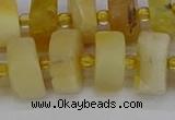 CRB1242 15.5 inches 8*16mm tyre matte yellow opal gemstone beads