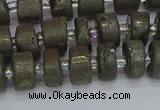 CRB1260 15.5 inches 6*10mm tyre matte pyrite gemstone beads