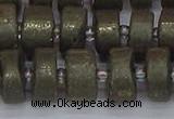 CRB1262 15.5 inches 7*14mm tyre matte pyrite gemstone beads