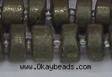 CRB1263 15.5 inches 8*16mm tyre matte pyrite gemstone beads