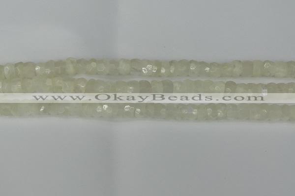 CRB1279 15.5 inches 5*8mm faceted rondelle white moonstone beads