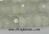 CRB1280 15.5 inches 6*10mm faceted rondelle white moonstone beads