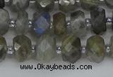 CRB1295 15.5 inches 5*8mm faceted rondelle labradorite beads