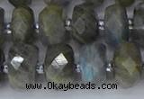 CRB1297 15.5 inches 6*12mm faceted rondelle labradorite beads