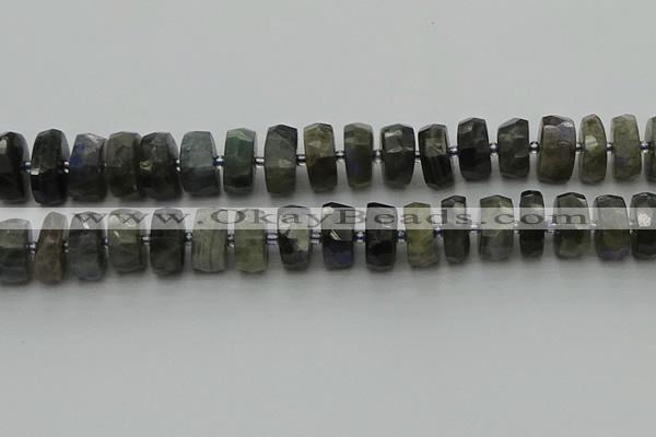 CRB1304 15.5 inches 8*16mm faceted rondelle labradorite beads