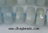 CRB1315 15.5 inches 8*16mm faceted rondelle aquamarine beads