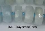 CRB1316 15.5 inches 8*18mm faceted rondelle aquamarine beads