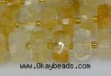 CRB1321 15.5 inches 6*10mm faceted rondelle citrine beads