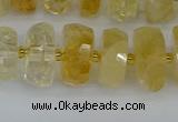 CRB1322 15.5 inches 6*12mm faceted rondelle citrine beads