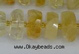 CRB1323 15.5 inches 7*14mm faceted rondelle citrine beads