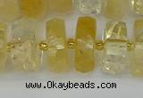 CRB1324 15.5 inches 8*16mm faceted rondelle citrine beads