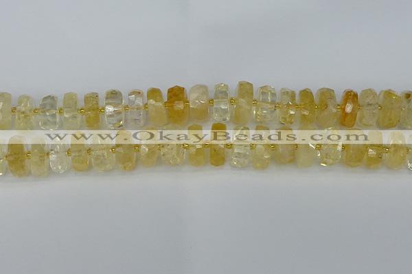 CRB1324 15.5 inches 8*16mm faceted rondelle citrine beads