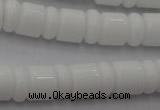 CRB133 15.5 inches 6*12mm & 10*12mm rondelle white porcelain beads