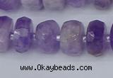 CRB1332 15.5 inches 6*12mm faceted rondelle lavender amethyst beads