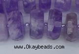 CRB1334 15.5 inches 8*16mm faceted rondelle lavender amethyst beads