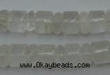 CRB134 15.5 inches 6*12mm & 10*12mm rondelle white crystal beads