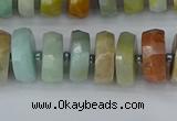 CRB1361 15.5 inches 6*10mm faceted rondelle Chinese amazonite beads