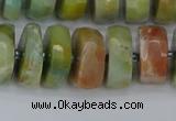 CRB1363 15.5 inches 7*14mm faceted rondelle Chinese amazonite beads