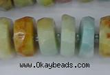 CRB1364 15.5 inches 8*16mm faceted rondelle Chinese amazonite beads