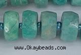 CRB1374 15.5 inches 8*16mm faceted rondelle amazonite beads