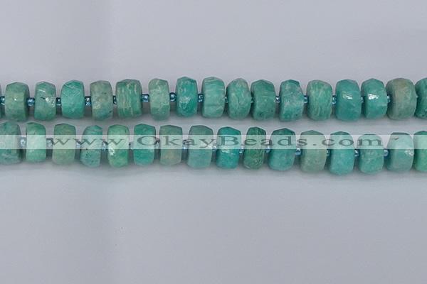 CRB1374 15.5 inches 8*16mm faceted rondelle amazonite beads